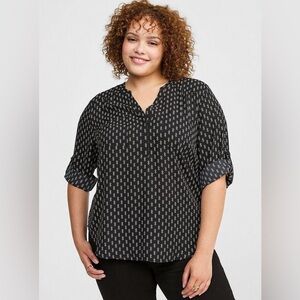 Torrid Harper Georgette Pullover 3/4 Sleeve Blouse